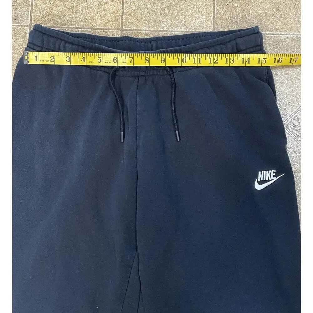 Nike Swoosh Athletic Club Jogger Fleece Pants Men’s Medium Sweatpants Black EUC